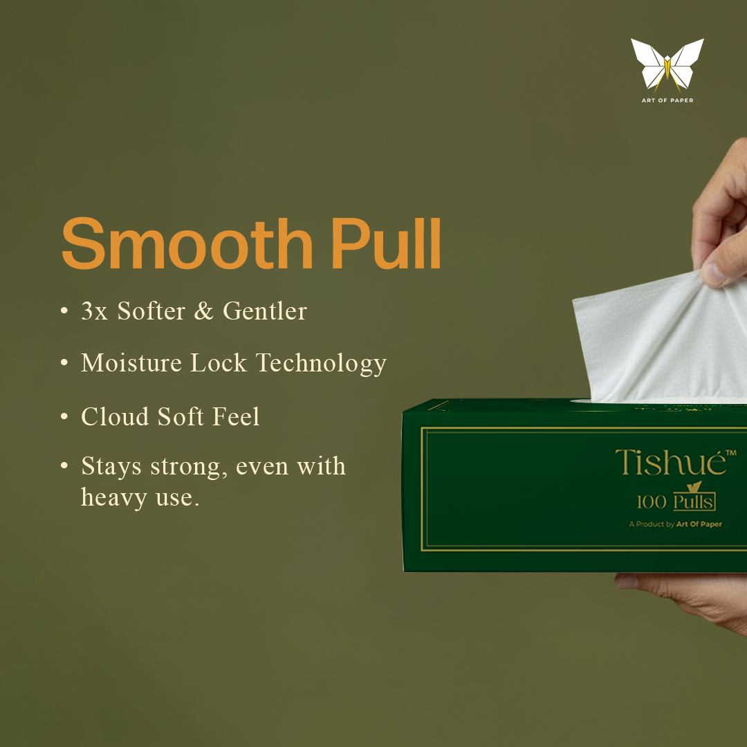 Tishue 2 Ply Facial Tissue Box | 100 Pulls  | Elegant Series