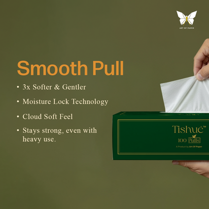 Tishue 2 Ply Facial Tissue Box | 100 Pulls  | Elegant Series