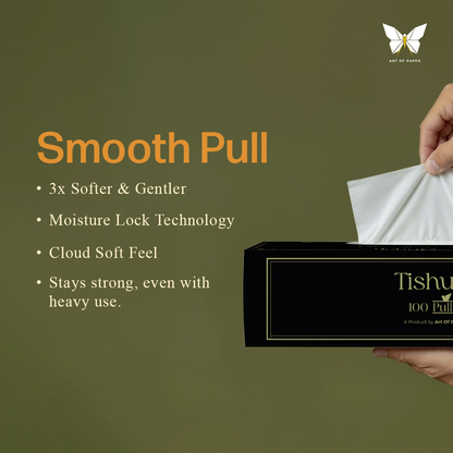 Tishue 2 Ply Facial Tissue Box | 100 Pulls  | Elegant Series