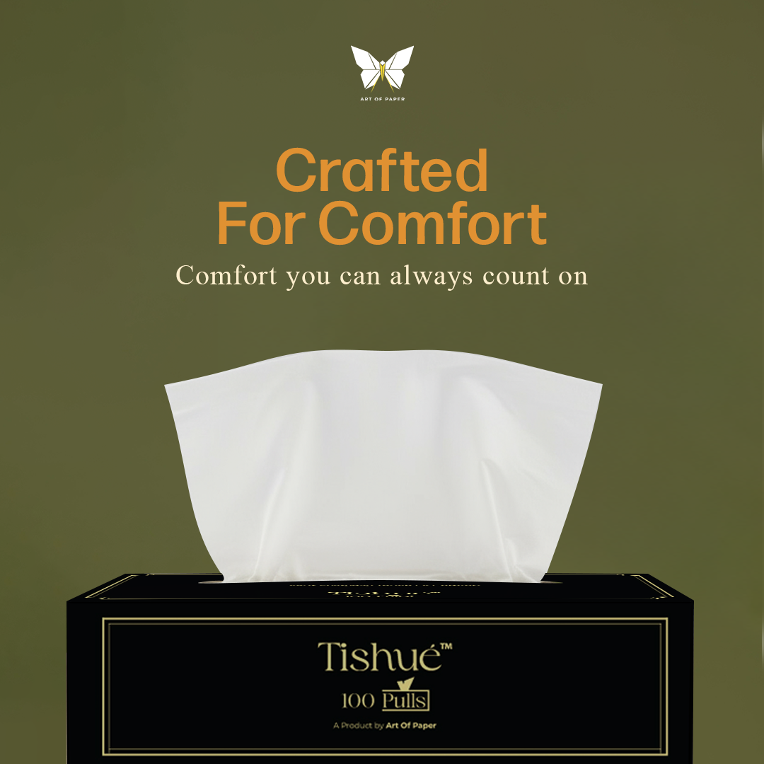 Tishue 2 Ply Facial Tissue Box | 100 Pulls  | Elegant Series