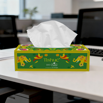 Tishue 2 Ply Facial Tissue Box | 100 Pulls  | Celebration Series Tissues