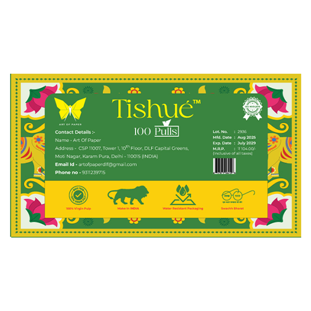 Tishue 2 Ply Facial Tissue Box | 100 Pulls  | Celebration Series Tissues