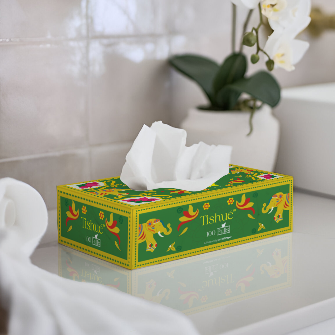 Tishue 2 Ply Facial Tissue Box | 100 Pulls  | Celebration Series Tissues
