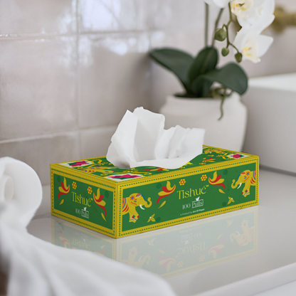 Tishue 2 Ply Facial Tissue Box | 100 Pulls  | Celebration Series Tissues