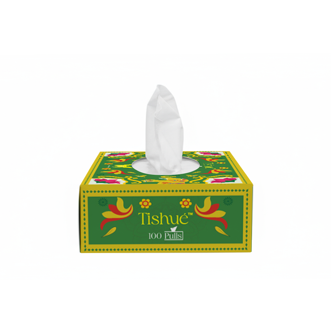 Tishue 2 Ply Facial Tissue Box | 100 Pulls  | Celebration Series Tissues