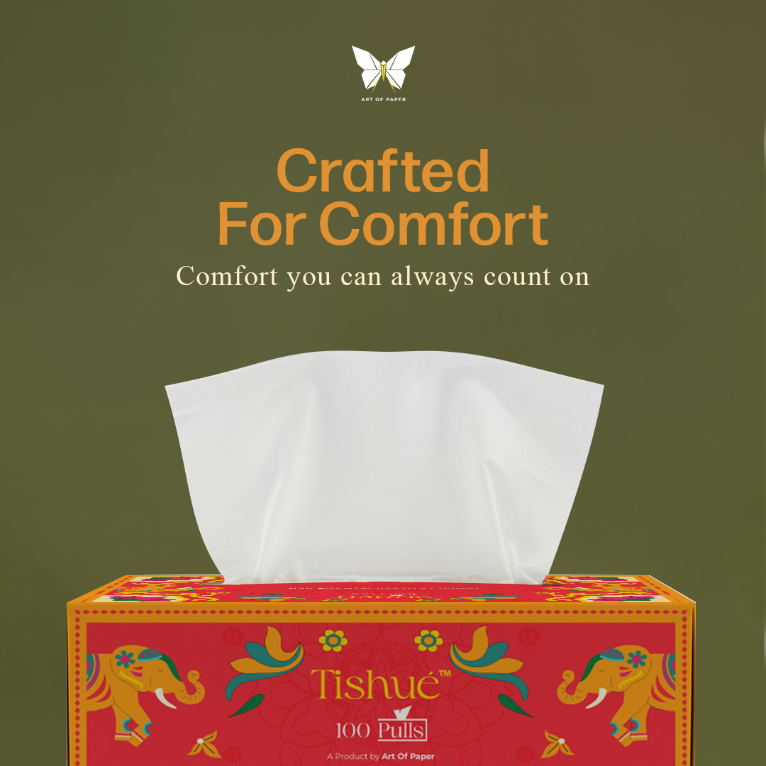 Tishue 2 Ply Facial Tissue Box | 100 Pulls  | Celebration Series Tissues