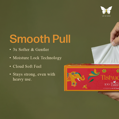 Tishue 2 Ply Facial Tissue Box | 100 Pulls  | Celebration Series Tissues